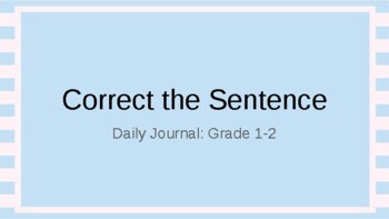 Preview of Correct the Sentence: Grade 1-2