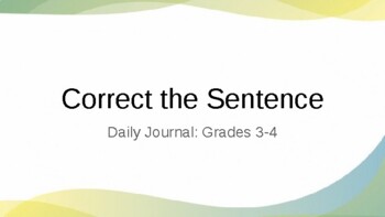 Preview of Correct the Sentence: Grade 3-4