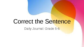 Preview of Correct the Sentence: Grade 5-6