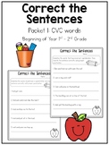 Correct the Sentences CVC Decodable Sentences / 1st - 2nd 