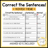 Correct the Sentences! Winter Themed| First / Second Grade