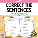 Correct the Sentences Worksheets (May) - Fix It Up Sentences