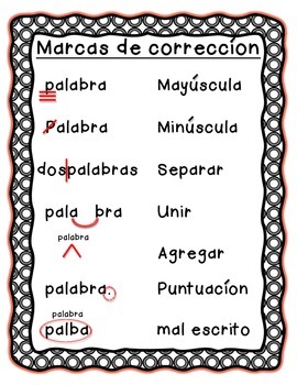 Preview of Correction Marks/Marcas de correcion