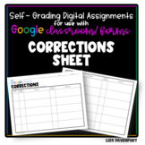 Corrections Sheet for use with Google Forms