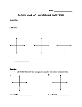 Preview of Correlation & Scatter Plot Note Guide