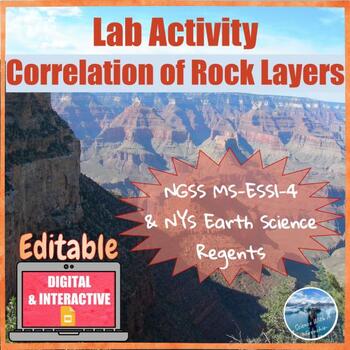 Preview of Correlation of Rock Layers using Index Fossils | Digital Lab Activity | Editable