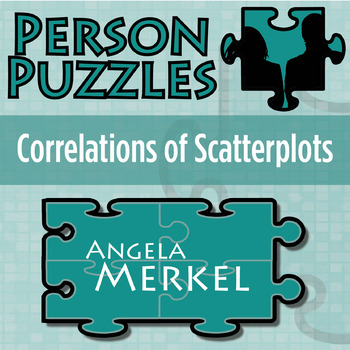 Preview of Correlation of Scatterplots - Printable & Digital Activity Angela Merkel Puzzle