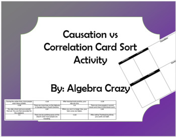 Preview of Correlation vs Causation Card Sort Activity