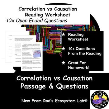 Preview of Correlation vs Causation Reading Worksheet **Editable**