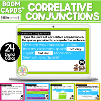 Preview of Correlative Conjunctions Boom Cards | Digital Task Cards
