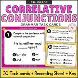 Correlative Conjunctions Grammar Unit Task Cards for 5th G