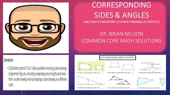 Preview of Corresponding Sides & Angles (PowerPoint Lesson and Printables!)