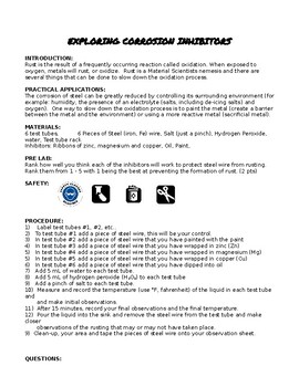 Preview of Corrosion Inhibitors Lab