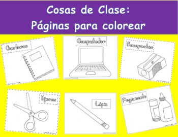 Cosas De Clase Coloring Pages By El Rincon De Espanol Tpt