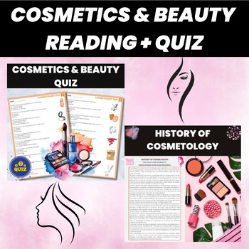 Preview of Cosmetics and Beauty Reading Comprehension and Quiz Bundle