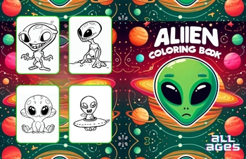 Preview of Cosmic Adventures: Alien Coloring Book for Kids