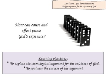 Preview of Cosmological Argument - How did the world come into existence.