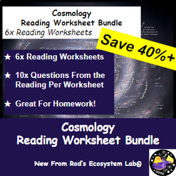 Preview of Cosmology Lesson Reading Worksheet Bundle **Editable**