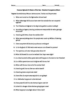 Cosmos A Space Time Odyssey Part 8 Student Companion Worksheet