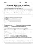 Cosmos- "Lives of Stars" worksheet