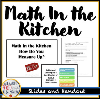 Preview of Math In the Kitchen - FACS - FCS - Life Skills