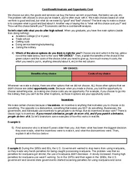 Preview of Cost-benefit Analysis and Incentives (Distance Learning and COVID-19)