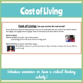 Cost of Living Activity | Economic Intro Worksheet | Googl