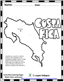 Costa Rica Coloring Pages – Read, Color, and Learn by super kidspro