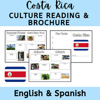 Preview of Costa Rica Reading & Brochure Activity - Spanish Class Sub Plan