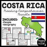 Costa Rica Reading Comprehension Worksheet Bundle Country 