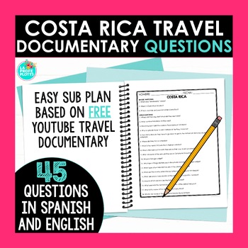 Preview of Costa Rica Travel Documentary Questions in Spanish and English