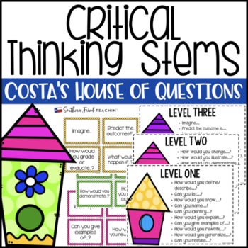 Preview of Costa's House of Questions Thinking Stems (AVID) - EDITABLE