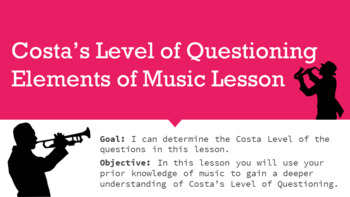 Preview of Costa’s Level of Questioning Elements of Music Lesson (AVID)