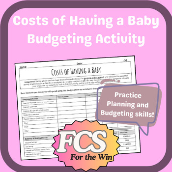 Preview of Costs of Having A Baby Project - Child Development