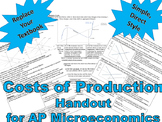 Costs of Production - AP microeconomics handout