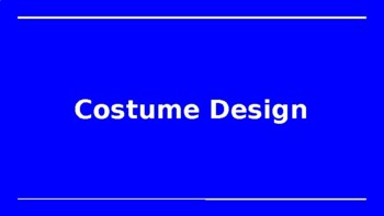 Preview of Costume & Hair and Makeup Design Slideshow (remote learning friendly)