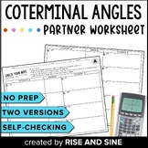 Coterminal Angles Self-Checking Differentiated Partner Wor