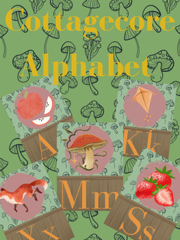 Preview of Cottagecore Inspired Alphabet Posters for Classroom
