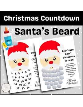 Preview of Cotton Ball Santa Christmas Craft, Saint Nicholas Activity, Craftivity Printable