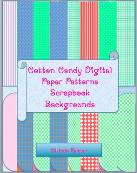 Preview of Cotton Candy Digital Pattern Backgrounds