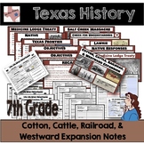 Texas History - Cotton, Cattle, Railroad, & Westward Expan