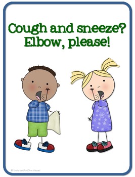 Preview of Cough and Sneeze? Elbow, please! {FREE POSTER}