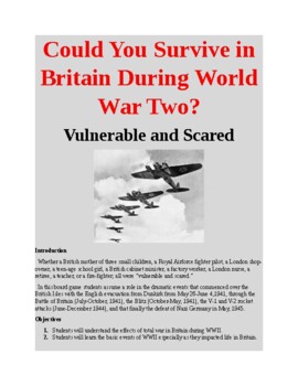 Preview of Could You Survive in Britain During World War Two? Vulnerable and Scared