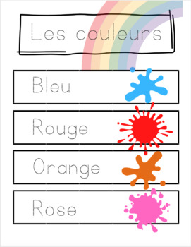 Preview of Les couleurs - Écriture de vocabulaire