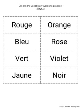 Couleurs: English/French Colors Practice Cards FREEBIE by Jennifer ...