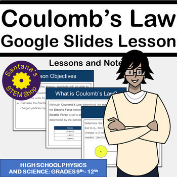 Preview of Coulomb's Law Google Slides Lesson Notes for Physics