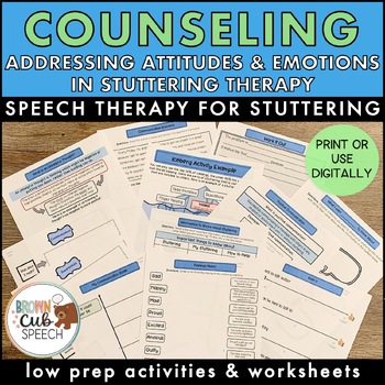 Preview of Counseling Activities for Stuttering | Speech Therapy