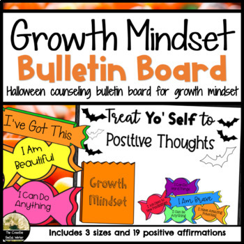 Preview of Counseling Bulletin Board For Growth Mindset Halloween