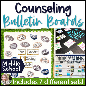 Preview of Counseling Bulletin Boards For Middle School Growing Bundle