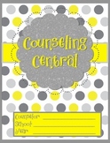Counseling Central Binder Set "Happy"  {Gray-Yellow}